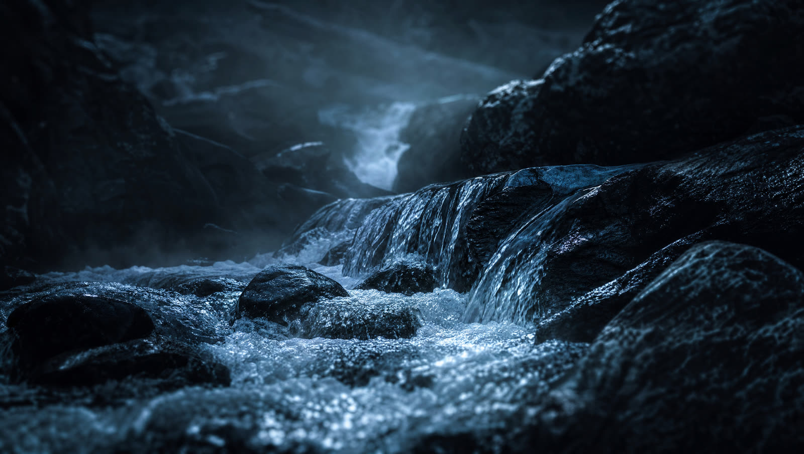 Abstract night river landscape